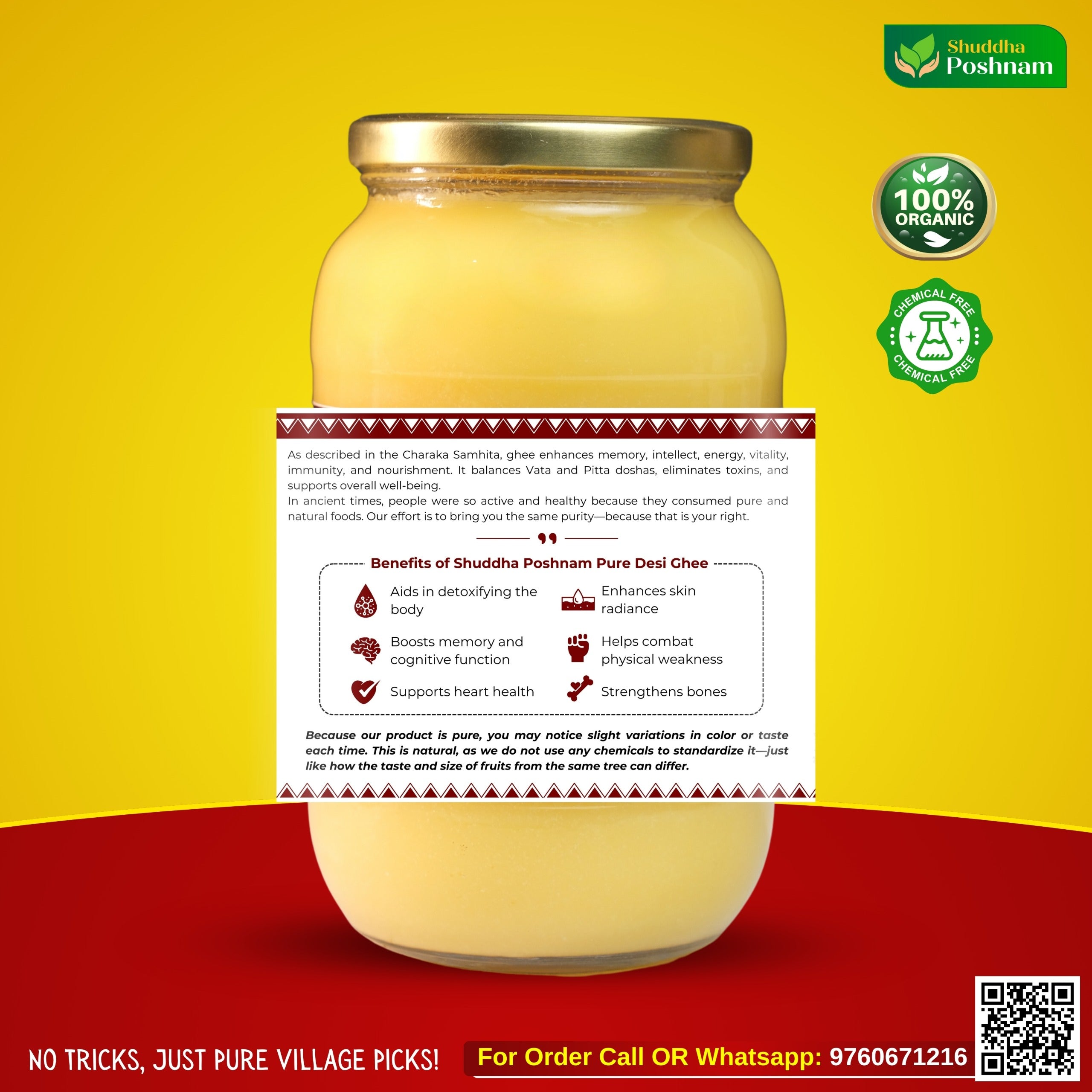 A2 Desi Gir Cow Ghee in Glass Jar